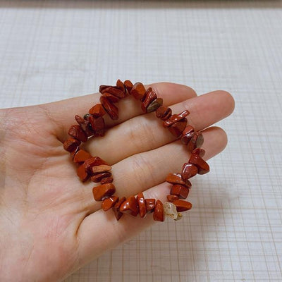 wickedafstore Red Stone Irregular Size Natural Stone Bracelets