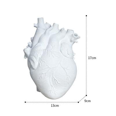 wickedafstore Small White Anatomical Heart Vase
