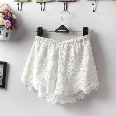 wickedafstore White / One Size Francisca Lace Shorts