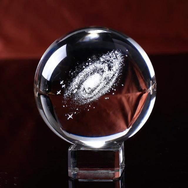wickedafstore With crystal base 3D Galaxy Crystal Ball