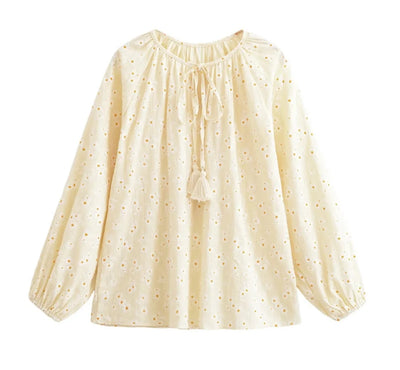 Elara Daisy Peasant Blouse