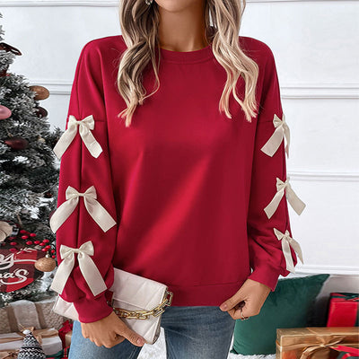 Scarlet Grace Bow-Sleeve Sweater