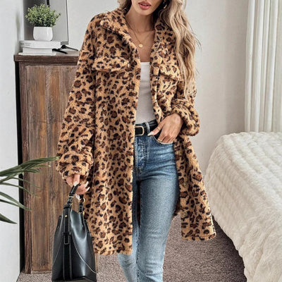 Savannah Plush Leopard Teddy Coat