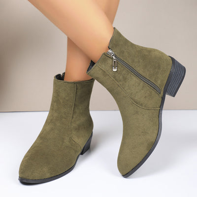 Camille Suede Zip Boots