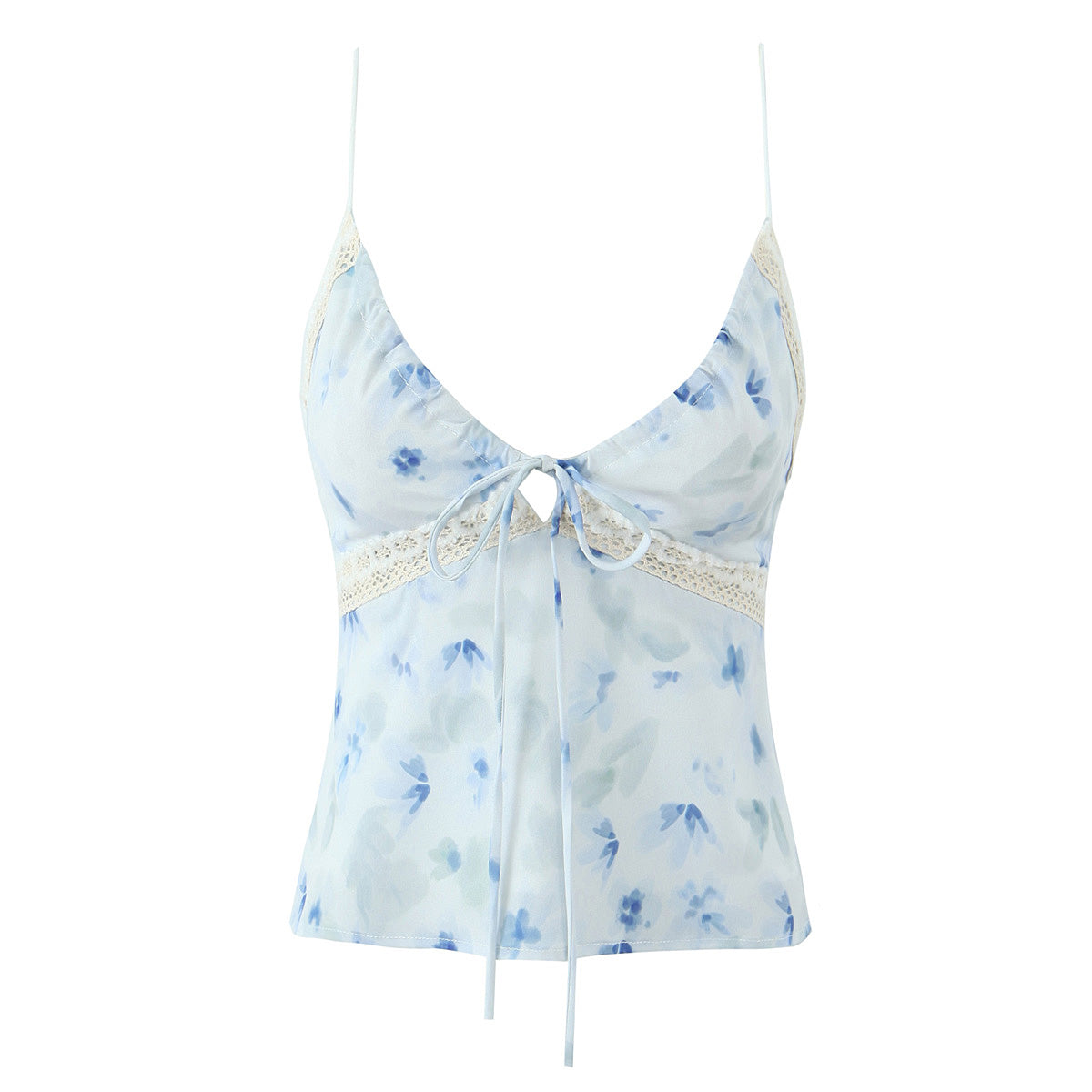 Lila Lace-Trimmed Floral Camisole