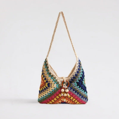 Lucia Rainbow Crochet Shoulder Bag