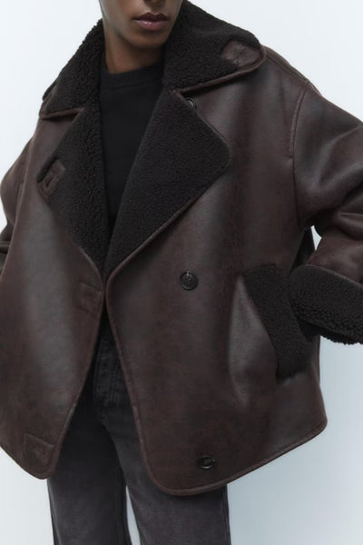 Naomi Shearling-Lined Aviator Jacket