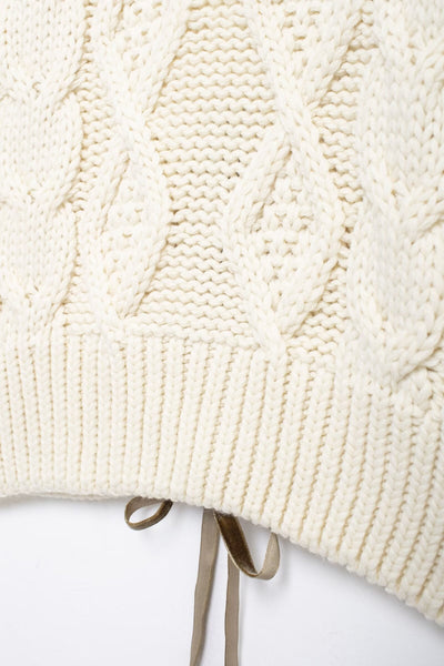 Isabella Open-Back Cable Knit Sweater