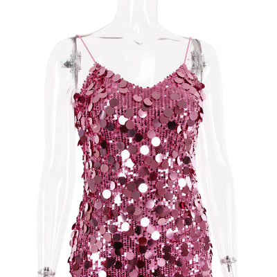 Serena Rose Sequin Party Mini Dress