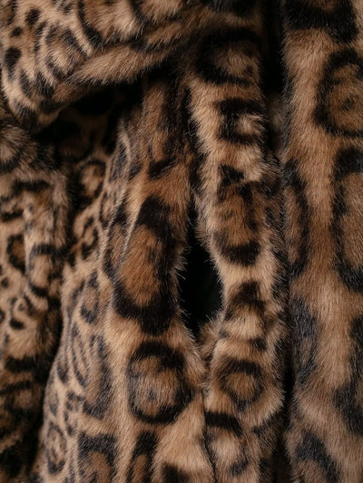 Leona Leopard Print Faux Fur Jacket