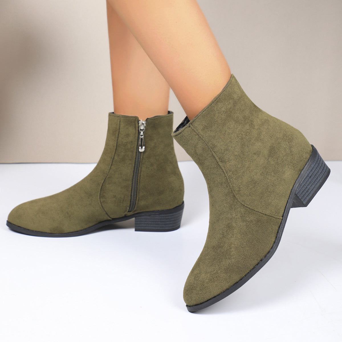 Camille Suede Zip Boots