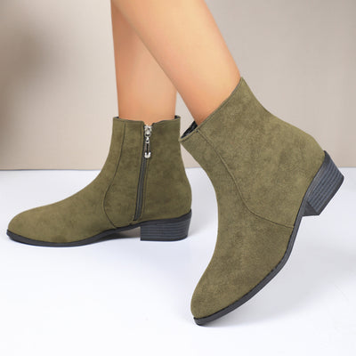 Camille Suede Zip Boots