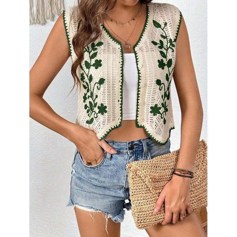 Flora Crochet Vest Top