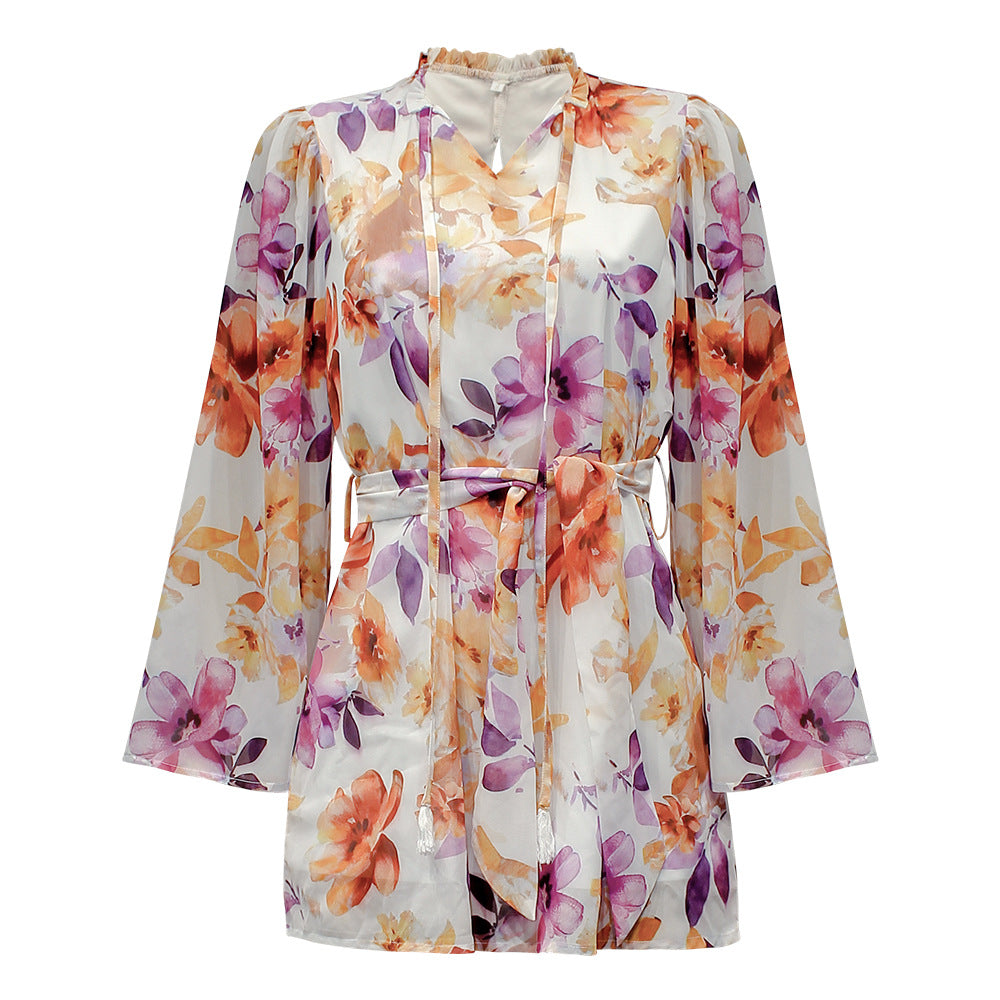 Aurora Floral Chiffon Mini Dress