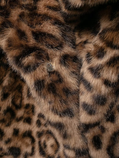 Leona Leopard Print Faux Fur Jacket