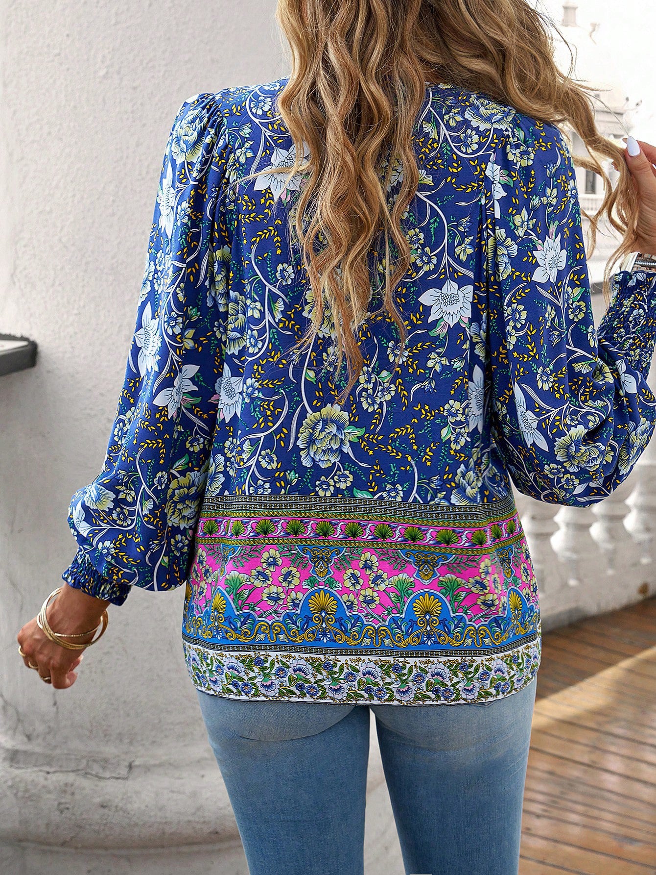 Elara Boho Floral Blouse