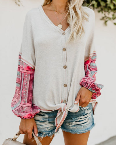 Desert Rose Tie-Front Blouse