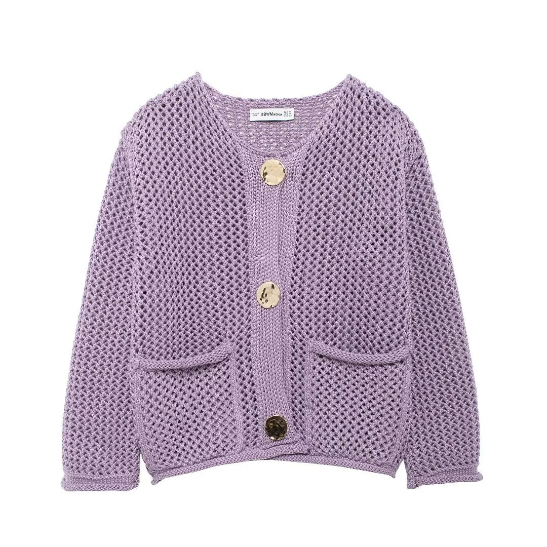 Lilac Ivy Mesh Knit Cardigan