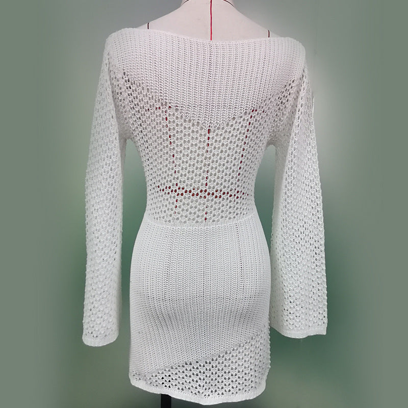 Luna Crochet Lace-Up Cover-Up Set