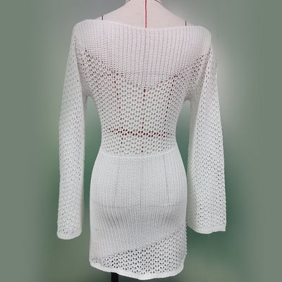 Luna Crochet Lace-Up Cover-Up Set