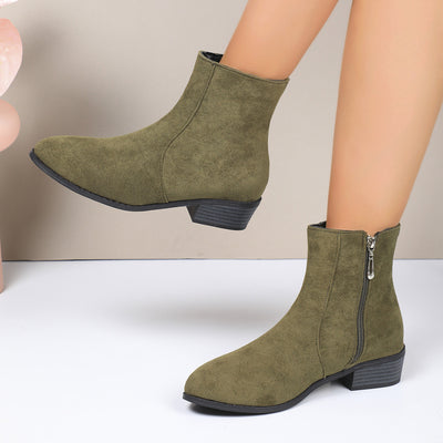 Camille Suede Zip Boots