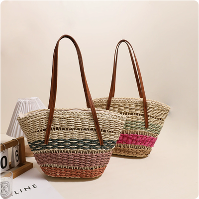 Sofia Woven Colorblock Tote