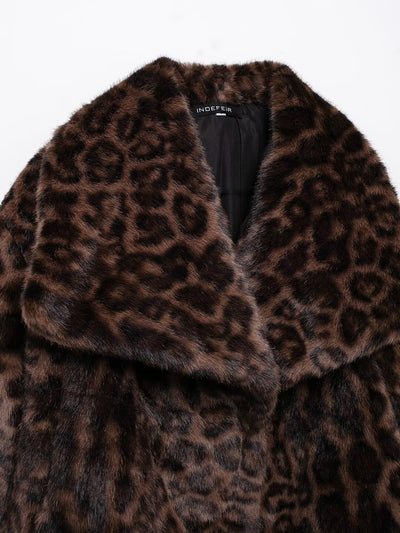 Leona Leopard Print Faux Fur Jacket