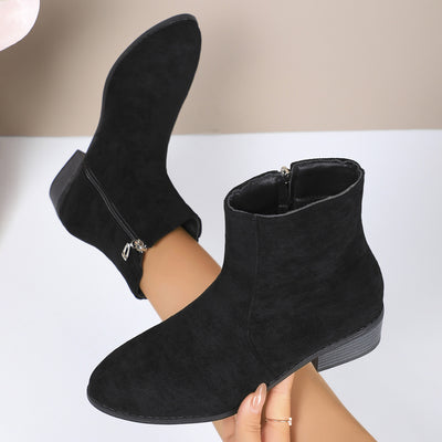 Camille Suede Zip Boots