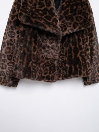 Leona Leopard Print Faux Fur Jacket