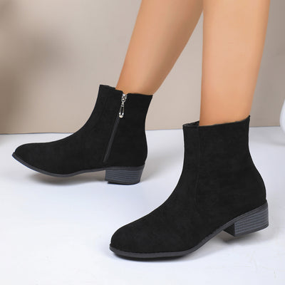 Camille Suede Zip Boots