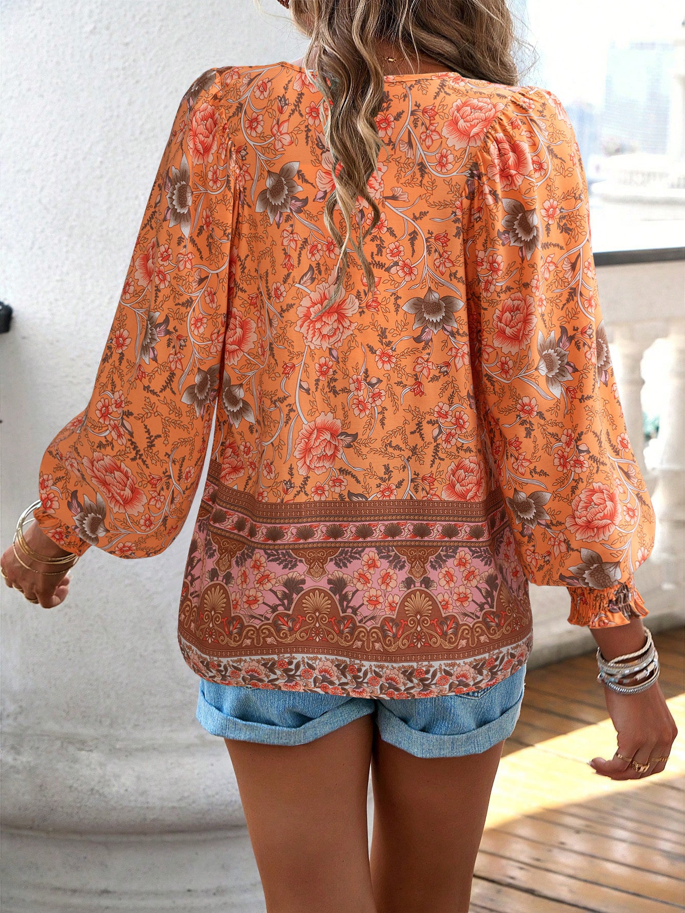 Elara Boho Floral Blouse