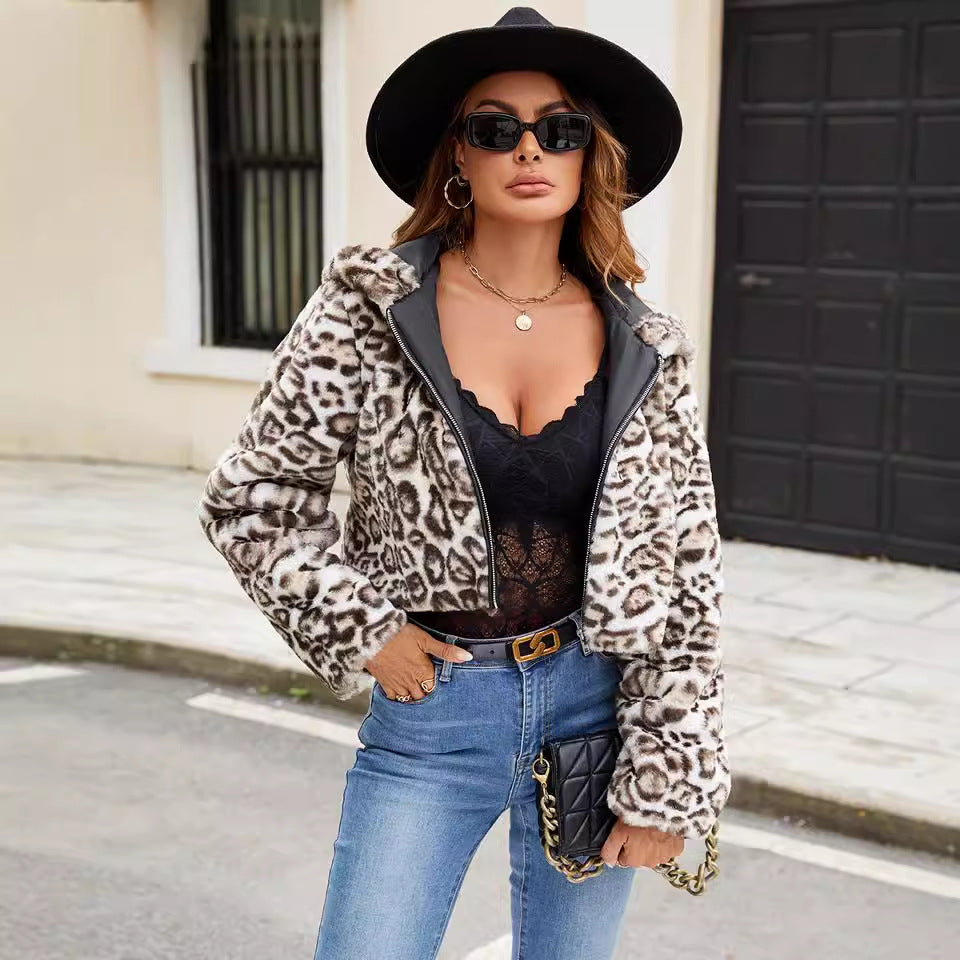 Serena Faux Fur Leopard Jacket