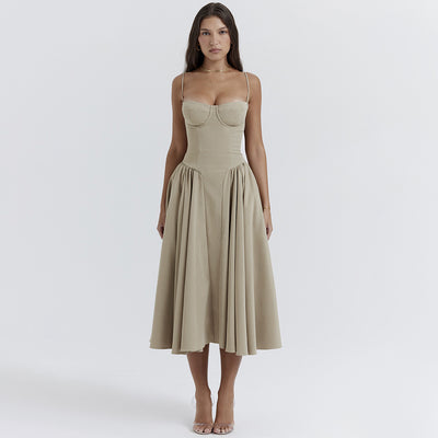 Ethereal Muse Corset Midi Dress