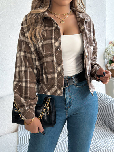 Chloe Plaid Flannel Crop Jacket