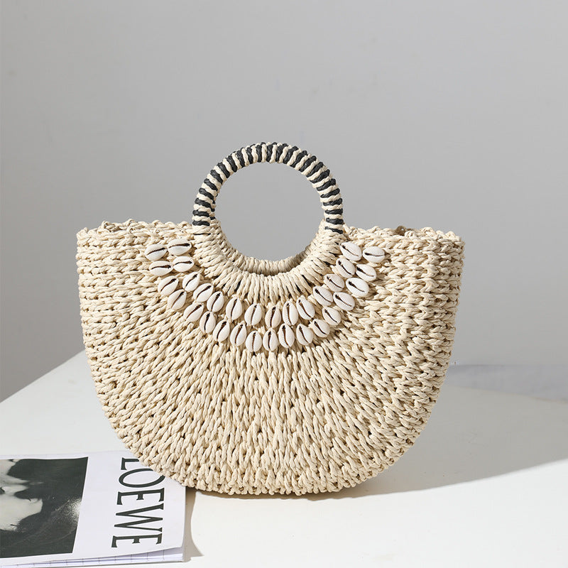 Isla Boho Seashell Woven Tote