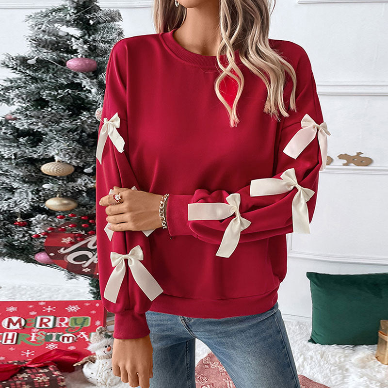 Scarlet Grace Bow-Sleeve Sweater