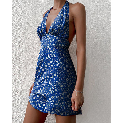 Indigo Dahlia Satin Mini Dress