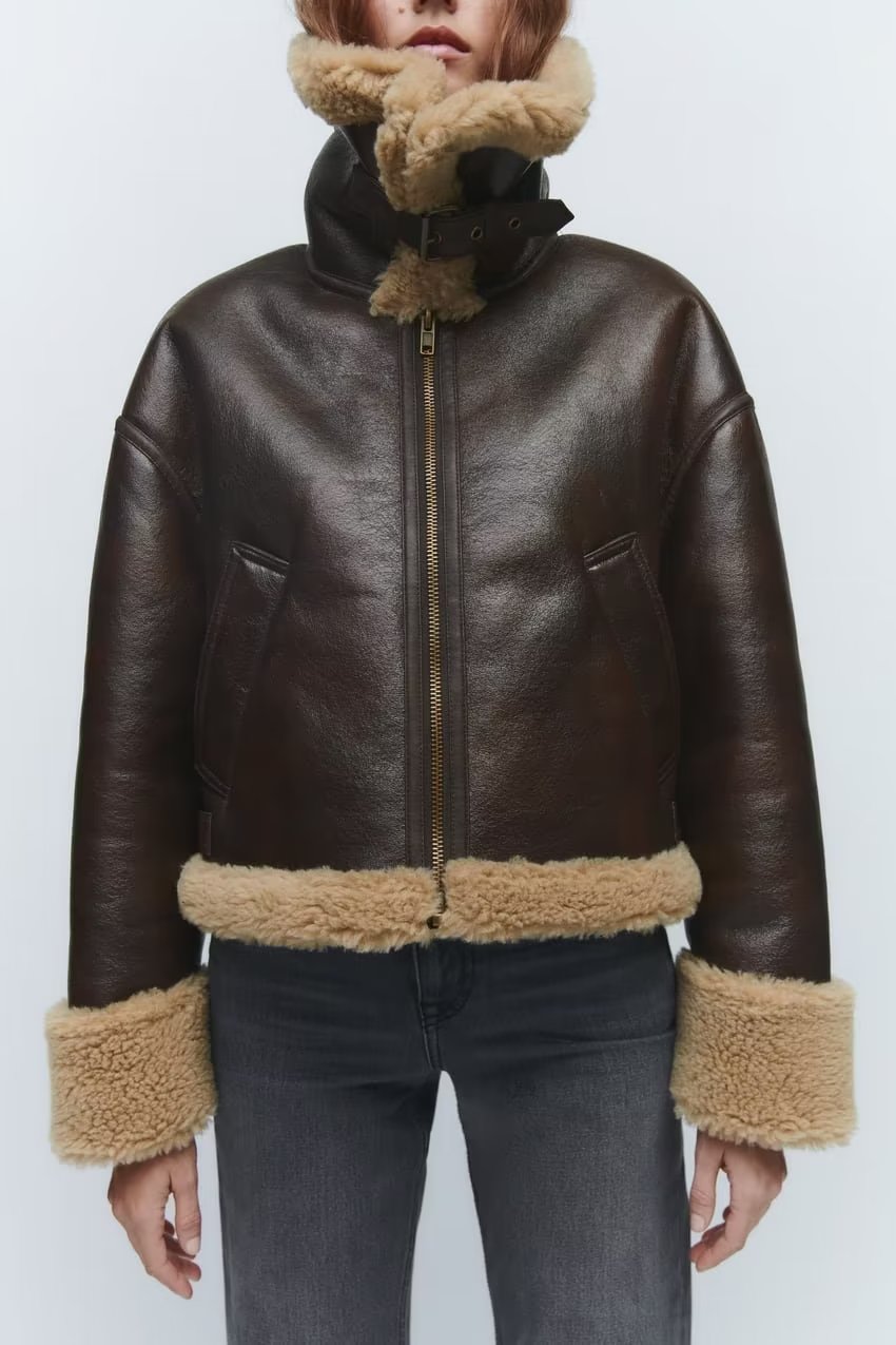 Celeste Luxe Shearling Aviator Jacket