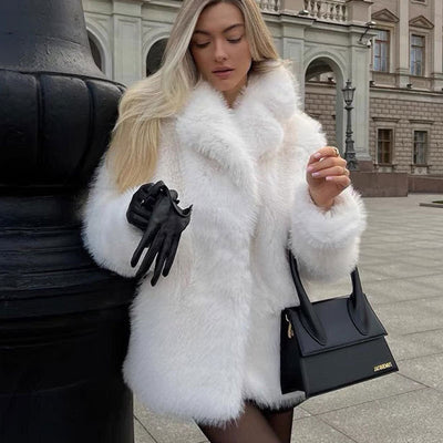 Vanessa Luxe White Faux Fur Coat