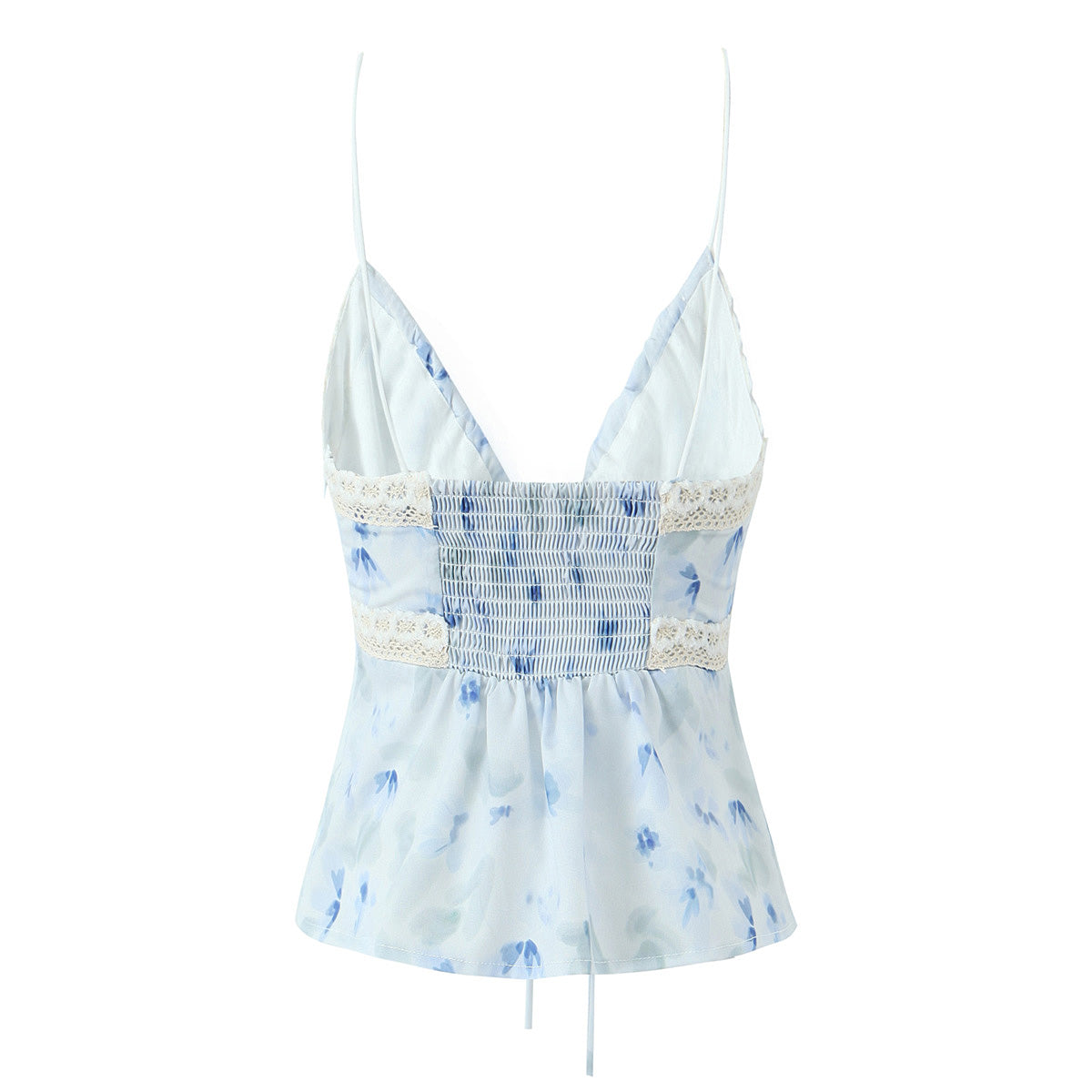 Lila Lace-Trimmed Floral Camisole