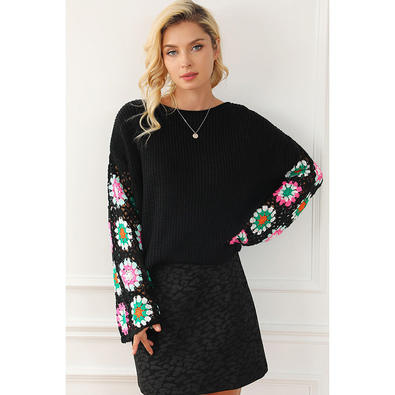 Lila Crochet Sleeve Sweater