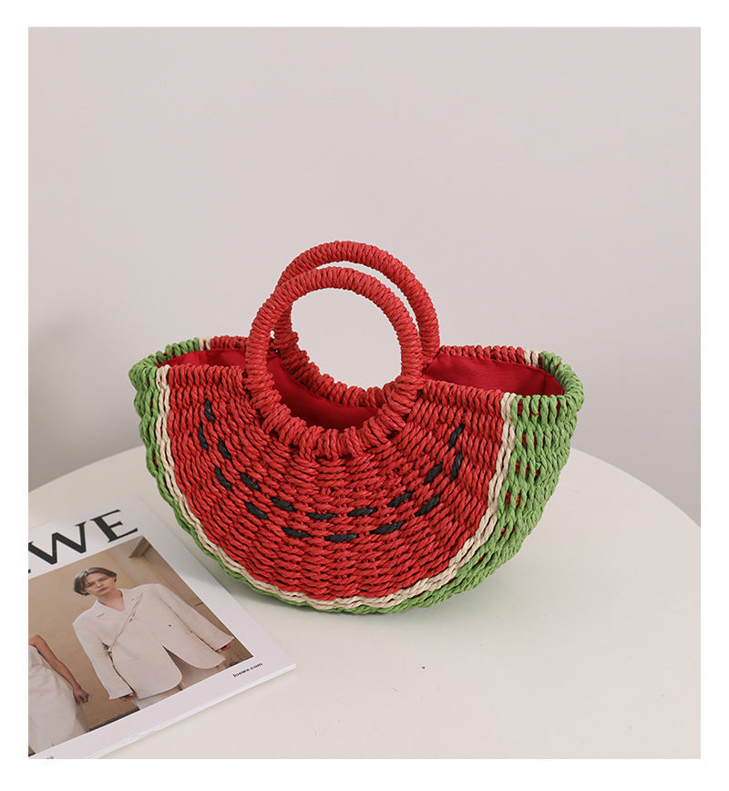 Melina Watermelon Woven Tote