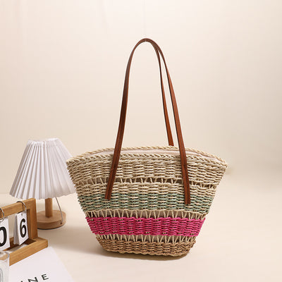 Sofia Woven Colorblock Tote