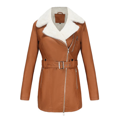 Amara Belted Faux Leather Coat