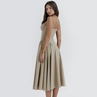 Ethereal Muse Corset Midi Dress