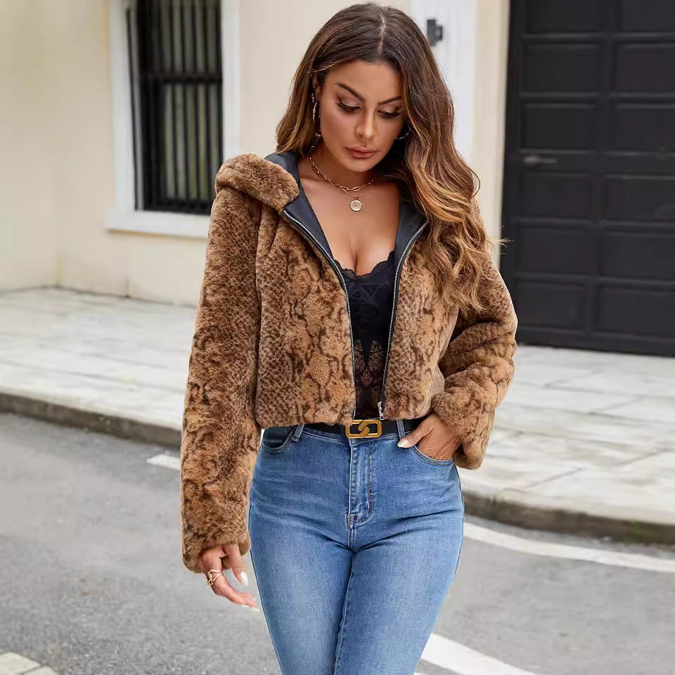 Serena Faux Fur Leopard Jacket