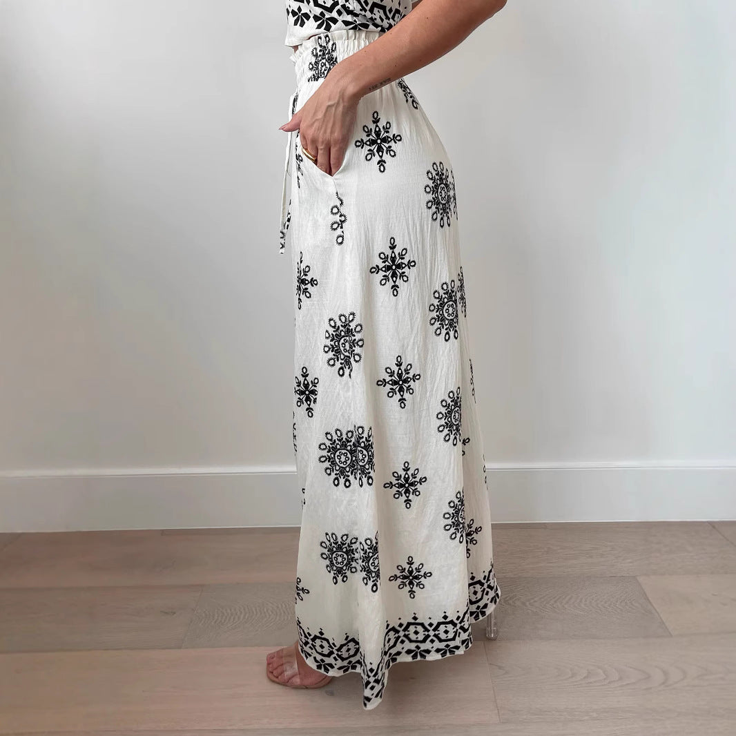 Elara Boho Embroidered Two-Piece Set