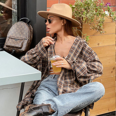 Sienna Oversized Plaid Shirt Jacket