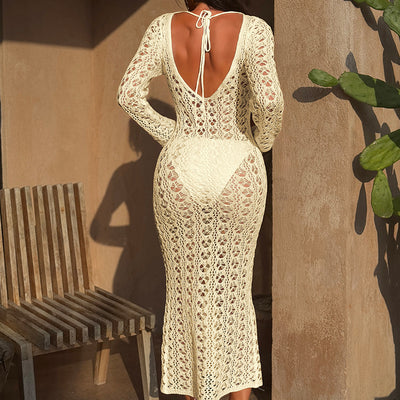 Isla – Crochet Sheer Maxi Cover-Up