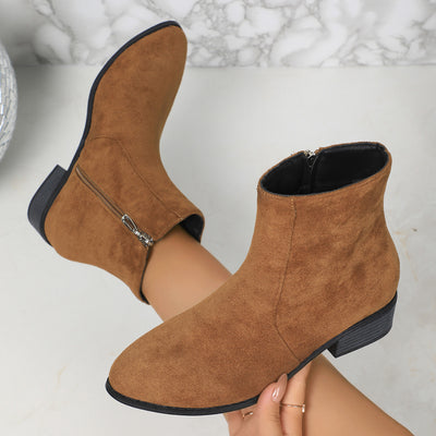 Camille Suede Zip Boots